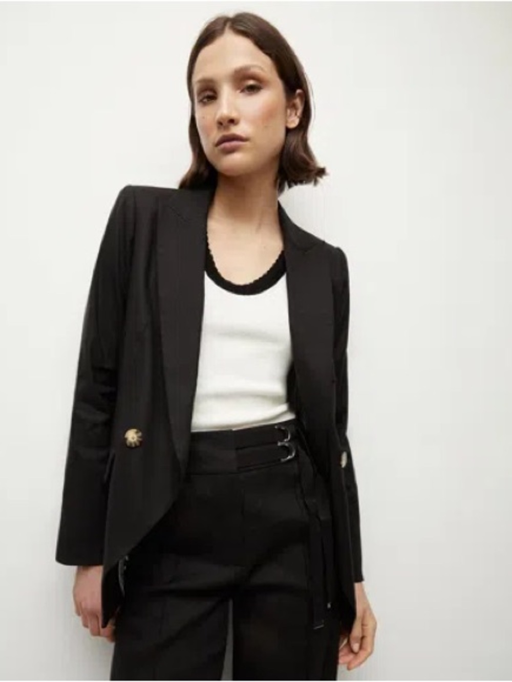 VERONICA BEARD Didion Stretch-linen Jacket In Black